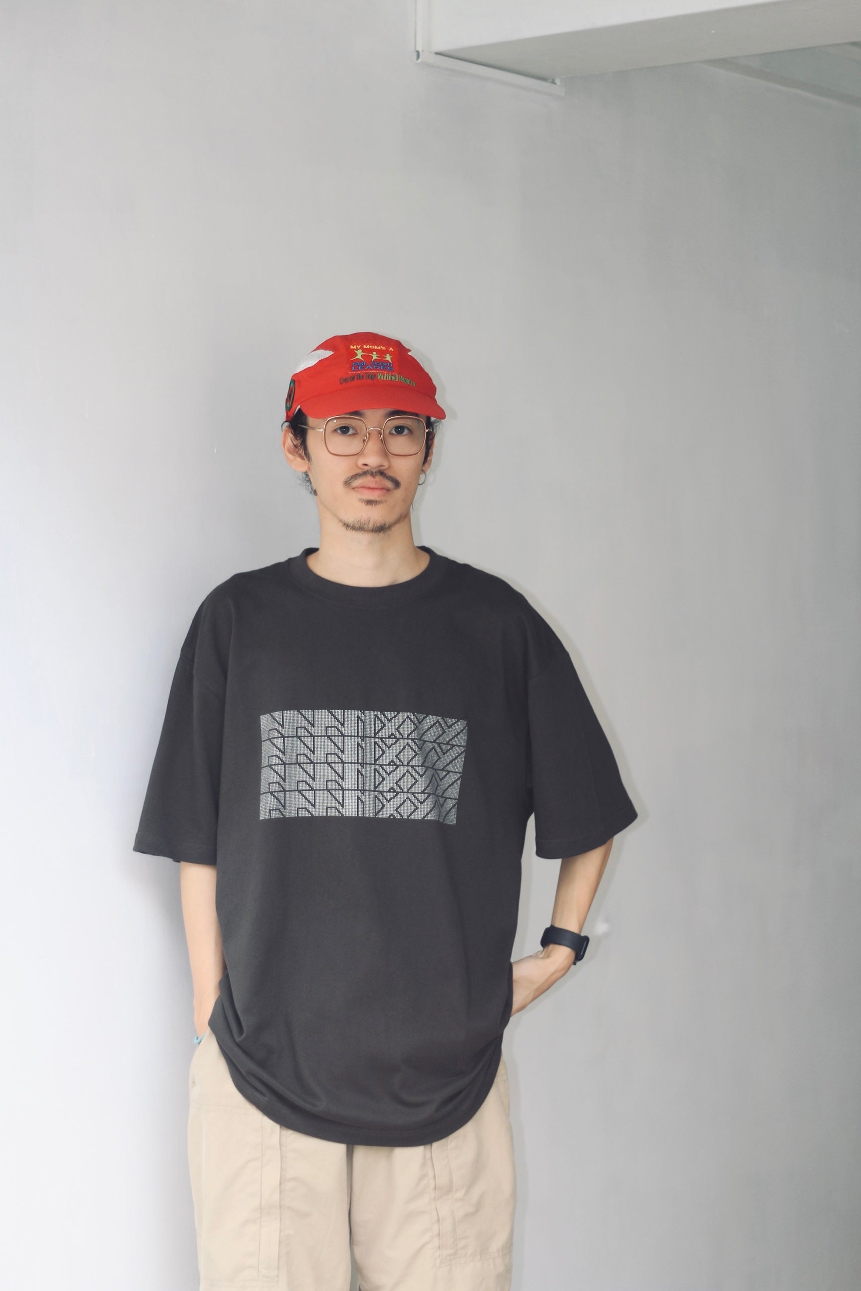 space logo T shirt black / AAAMYYY