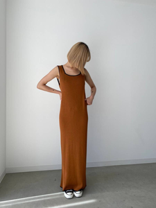 no sleeve knit long one piece
