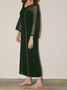 mesh linen knit dress