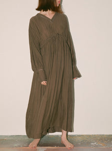 V-neck gathered dress