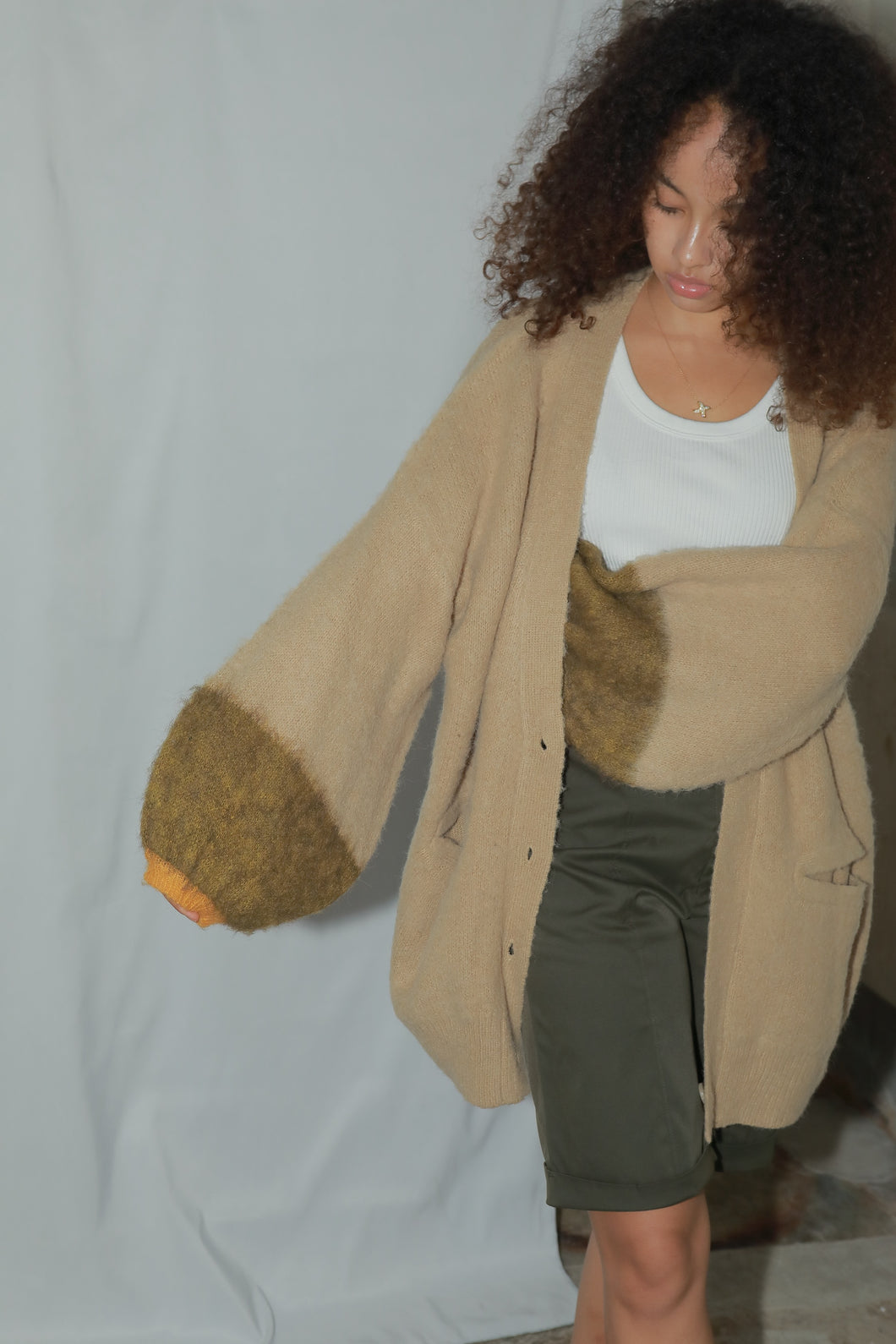 volume mohair cardigan