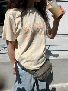 natural/ hey vintage print T