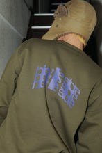 画像をギャラリービューアに読み込む, vintage print sweat / olive×blue purple
