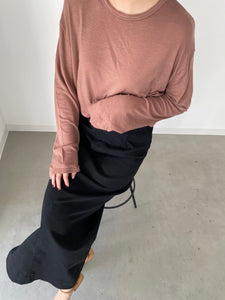 chino tight slit skirt