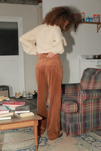high waist tuck pants