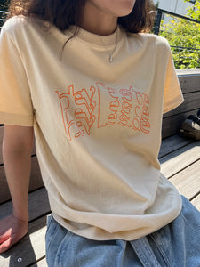 natural/ hey vintage print T