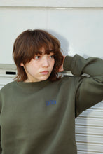 画像をギャラリービューアに読み込む, vintage print sweat / olive×blue purple
