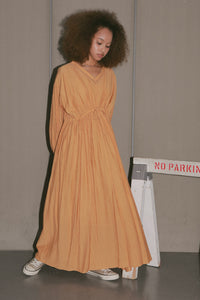 V-neck gathered dress